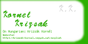 kornel krizsak business card