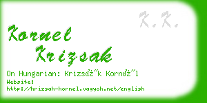 kornel krizsak business card